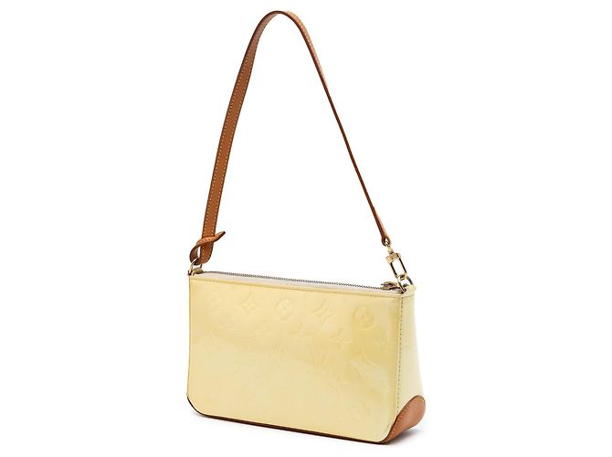 Borsa a tracolla quadrata Louis Vuitton Monogram Vernis Mallory gialla Giallo - vista 2