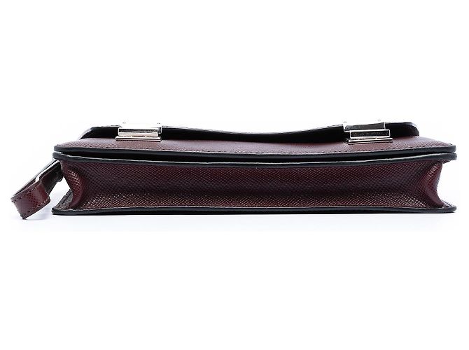 Rote Prada Saffiano Double Lock Convertible Clutch - Ansicht 3