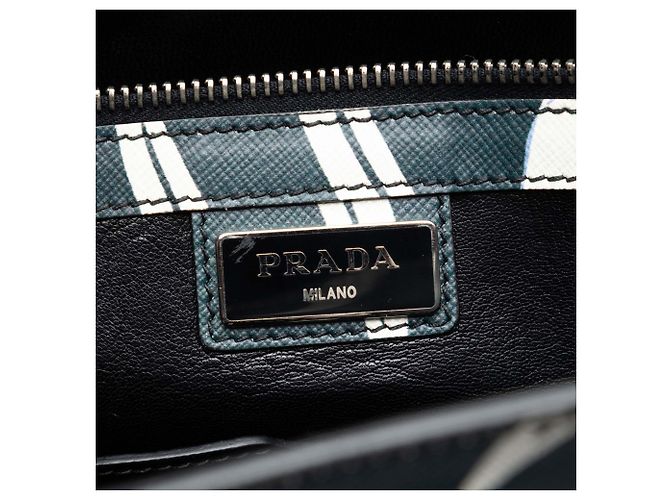 Grüner Prada Saffiano Tote mit Hawaii-Print - Ansicht 5