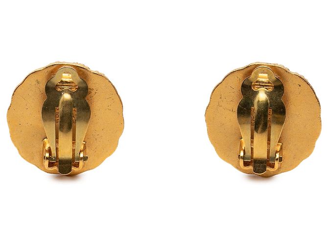 Orecchini a clip rotondi Chanel CC placcati oro D'oro - vista 2