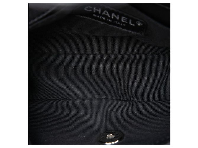 Borsa a tracolla Chanel Mini CC Chevron in pelle di vitello nera Single Flap Nero - vista 4