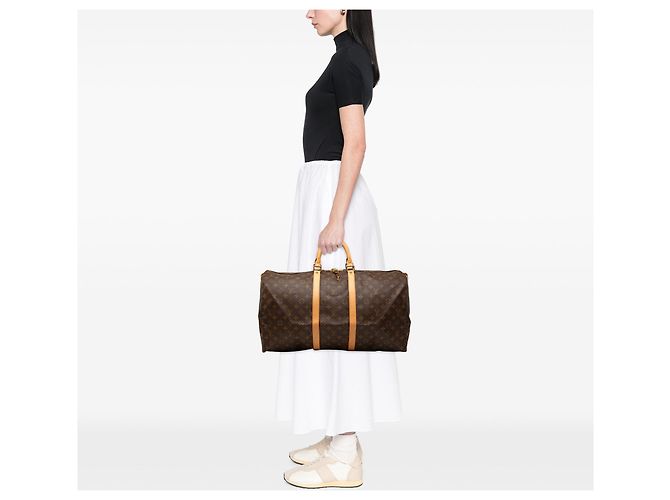 Borsa da viaggio Louis Vuitton Monogram Keepall 55 marrone - vista 8