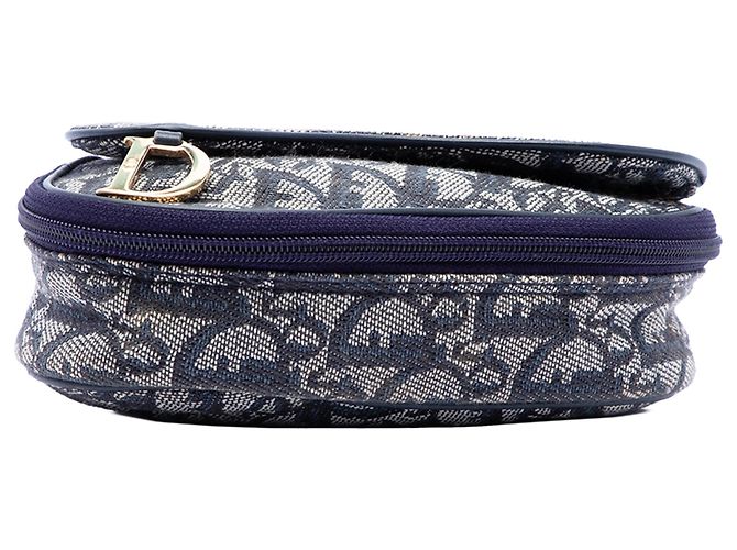 Pochette Saddle in tela Diorissimo blu Dior - vista 3
