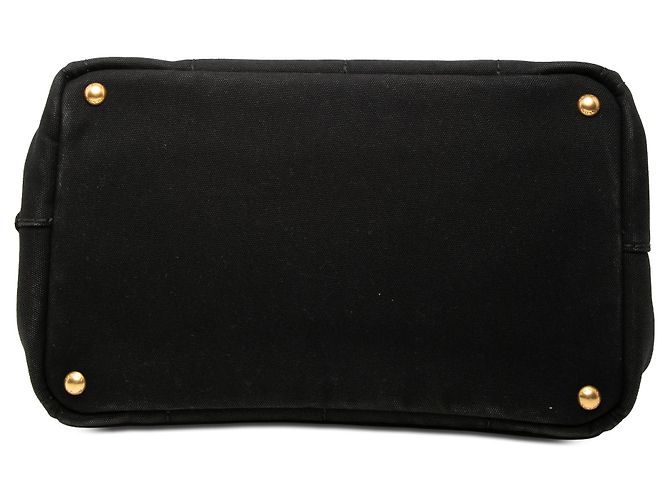 Tote Borsa satchel in tela Canapa Prada nera con logo Nero - vista 3