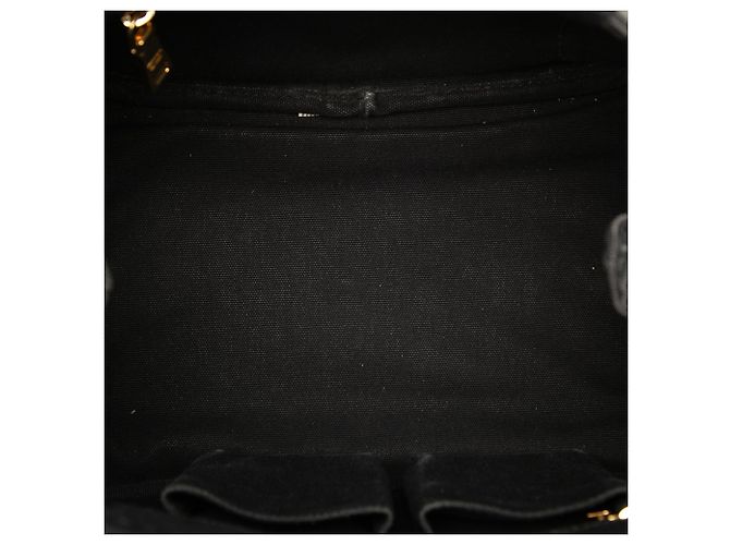 Tote Borsa satchel in tela Canapa Prada nera con logo Nero - vista 4