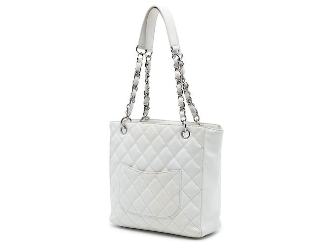 Piccola borsa shopping Chanel Caviar bianca Bianco - vista 2