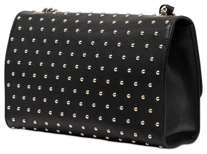 Borsa a tracolla Gucci Medium Studded Leather Miss Bamboo nera Nero - vista 2