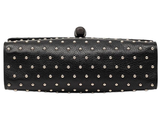 Borsa a tracolla Gucci Medium Studded Leather Miss Bamboo nera Nero - vista 3
