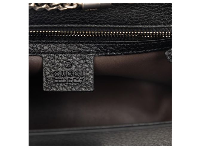 Borsa a tracolla Gucci Medium Studded Leather Miss Bamboo nera Nero - vista 5