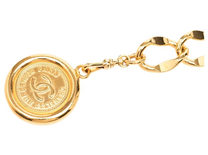 Cinturón de cadena con medallón 31 Rue Cambon chapado en oro Gold Chanel CC - vista 3