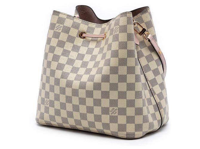 Borsa a secchiello Louis Vuitton Damier Azur Neonoe MM bianca Bianco - vista 2