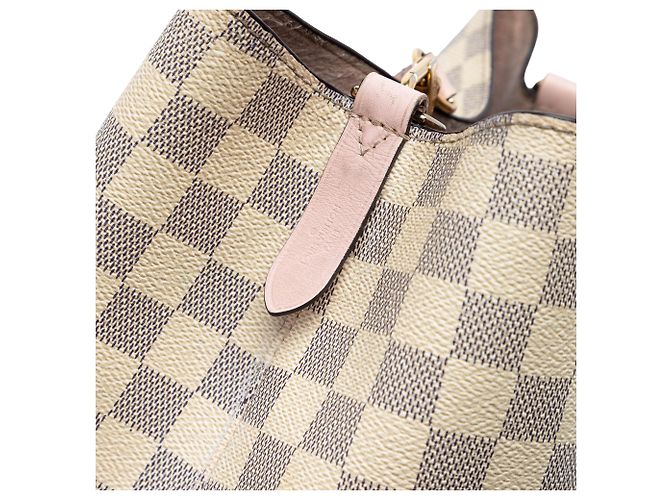 Borsa a secchiello Louis Vuitton Damier Azur Neonoe MM bianca Bianco - vista 6