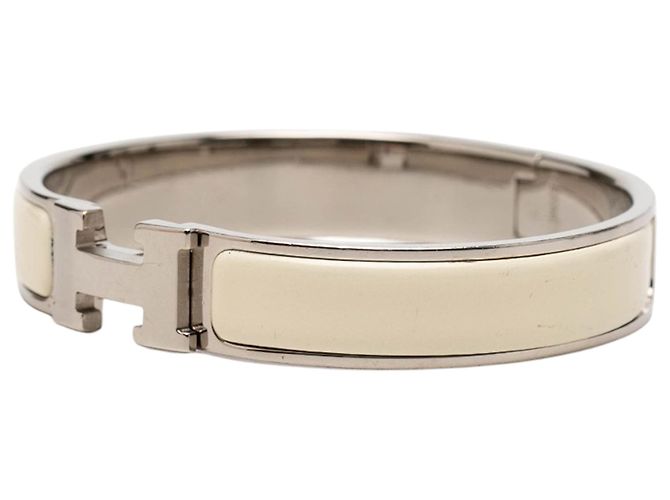 Hermès Clic H Armband schmal Email Weiß PM - Ansicht 2