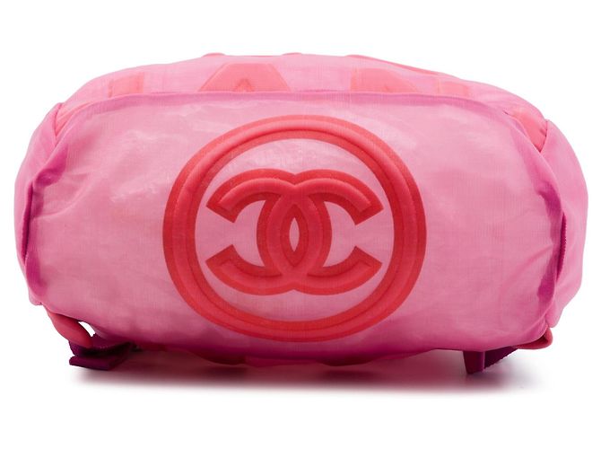 Zaino Chanel Mesh Logo rosa imbottito - vista 3