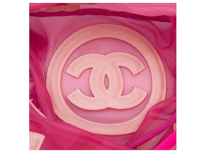 Zaino Chanel Mesh Logo rosa imbottito - vista 4