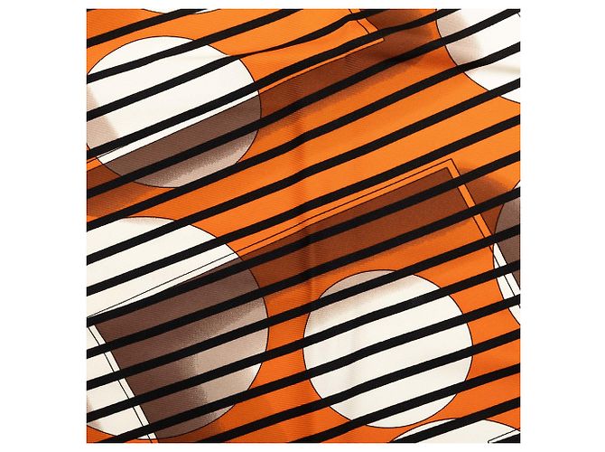 Pañuelo de seda Orange Hermès Triangular H Au Galop Naranja - vista 6