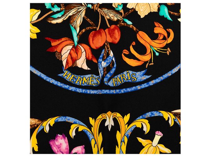 Sciarpa in seta Hermès Pierres d Orient et d Occiden 90 nera Nero - vista 4
