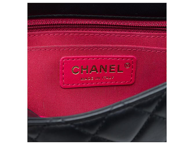 Borsa a tracolla Chanel Mini Rectangular Classic Lambskin Romance Single Flap nera Nero - vista 5