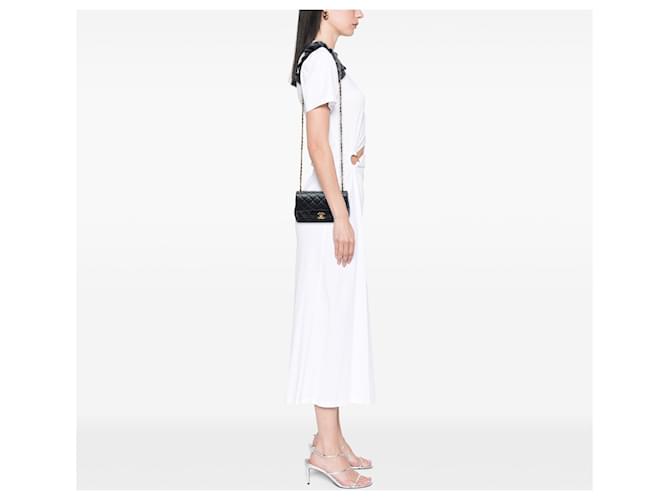Borsa a tracolla Chanel Mini Rectangular Classic Lambskin Romance Single Flap nera Nero - vista 6