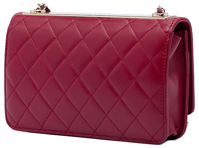 Borsa a tracolla Chanel Quilted Lambskin Trendy CC Wallet On Chain rossa Rosso - vista 2