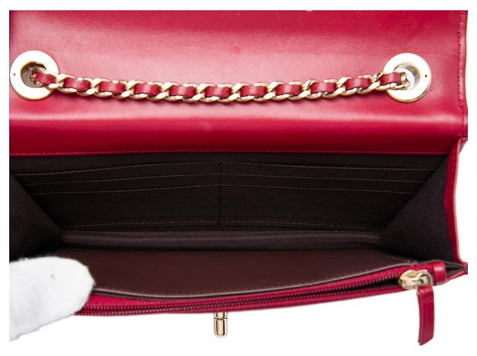 Borsa a tracolla Chanel Quilted Lambskin Trendy CC Wallet On Chain rossa Rosso - vista 4