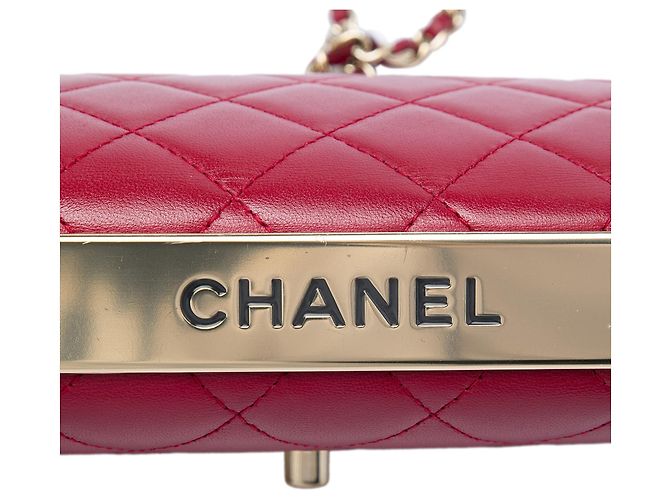 Borsa a tracolla Chanel Quilted Lambskin Trendy CC Wallet On Chain rossa Rosso - vista 6
