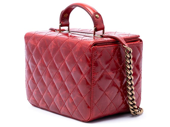 Chanel CC Vanity Case aus rotem gestepptem glasiertem Kalbsleder - Ansicht 2