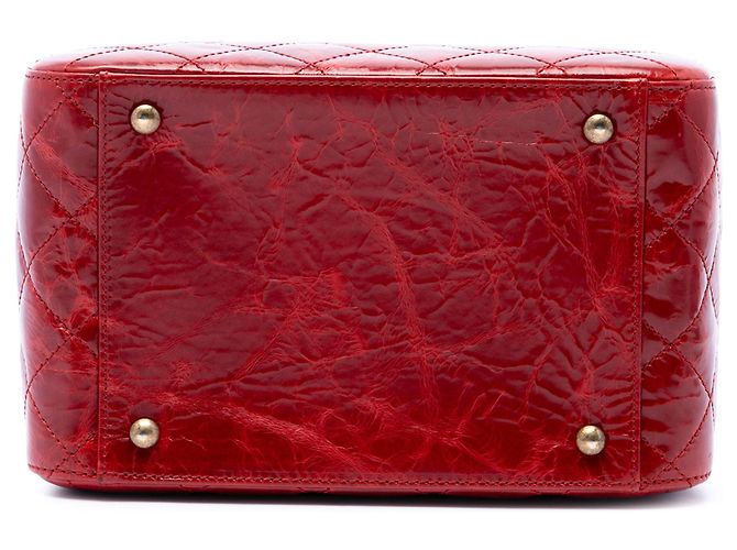 Chanel CC Vanity Case aus rotem gestepptem glasiertem Kalbsleder - Ansicht 3