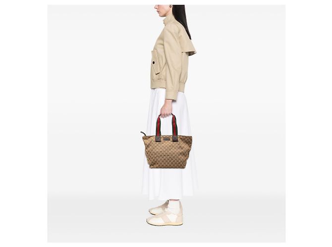 Tote Gucci GG Canvas Web beige - vista 7