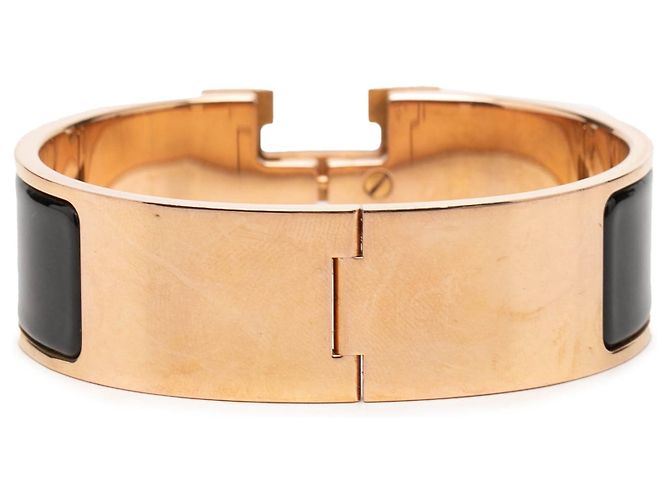 Bracciale Hermès Wide Enamel Clic Clac H GM Nero - vista 3
