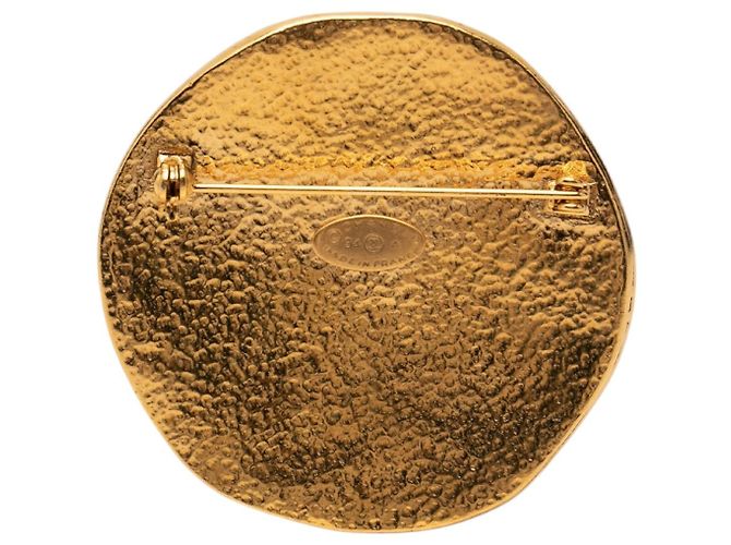 Spilla Sunburst placcata oro Chanel CC Gold D'oro - vista 2