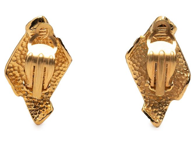 Orecchini a clip Chanel Logo in diamante placcati oro D'oro - vista 2