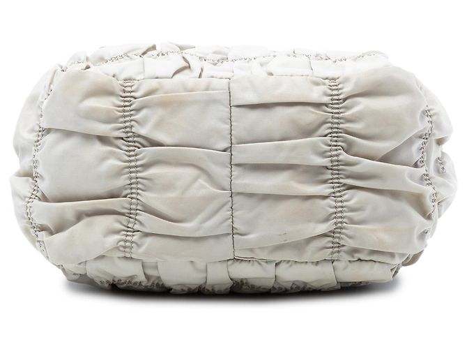 Borsa Satchel Prada Tessuto Gaufre grigia Grigio - vista 3