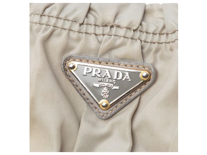 Borsa Satchel Prada Tessuto Gaufre grigia Grigio - vista 5