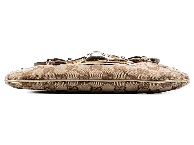 Borsa a tracolla Gucci GG Canvas Horsebit bianca Bianco - vista 3