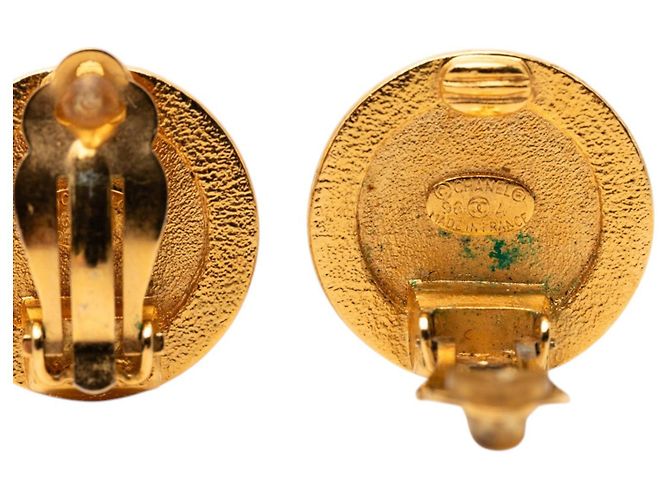 Orecchini a clip rotondi Coco Profile placcati oro Gold Chanel Gold D'oro - vista 3