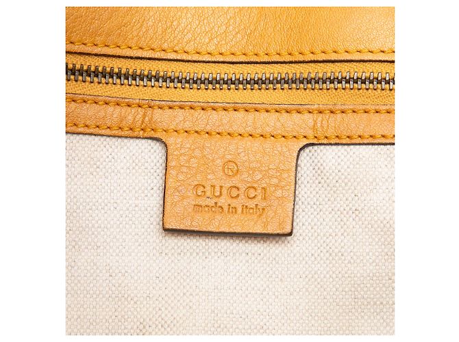 Bamboo Tote Gucci Large GG Canvas Laidback Crafty beige - vista 5