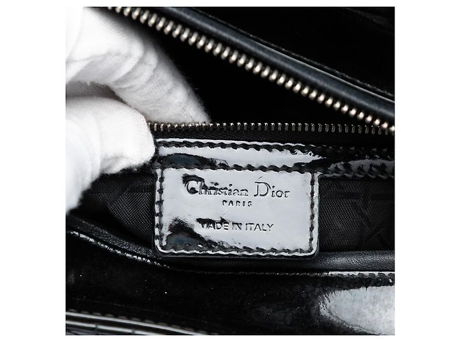 Borsa Dior Large Patent Cannage Lady Dior nera Nero - vista 5