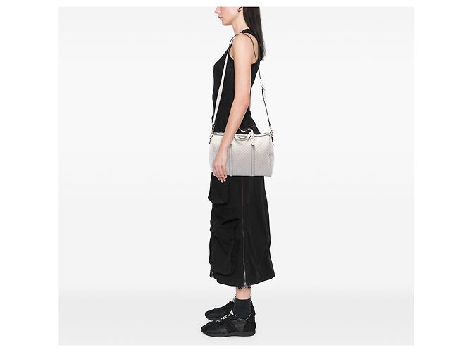Borsa satchel bianca Gucci Microguccissima Nice Boston Bianco - vista 7