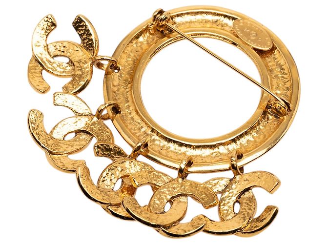 Chanel CC Ring-Brosche mit fünf Charms, vergoldet Golden - Ansicht 2