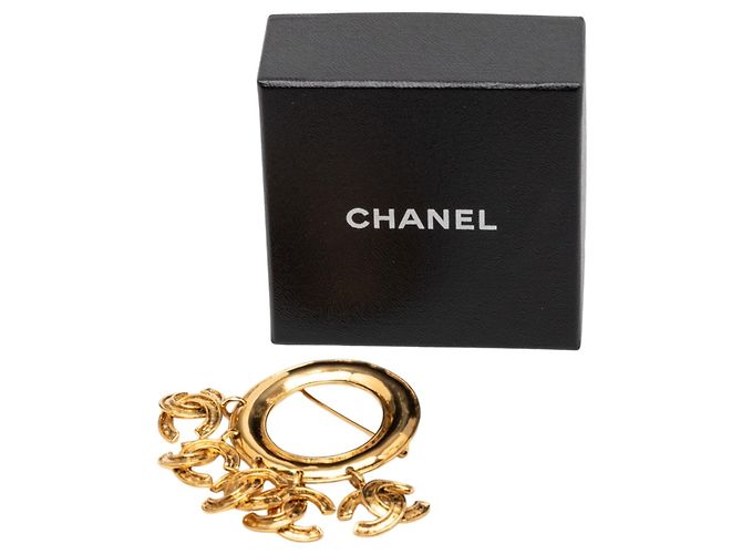 Chanel CC Ring-Brosche mit fünf Charms, vergoldet Golden - Ansicht 4