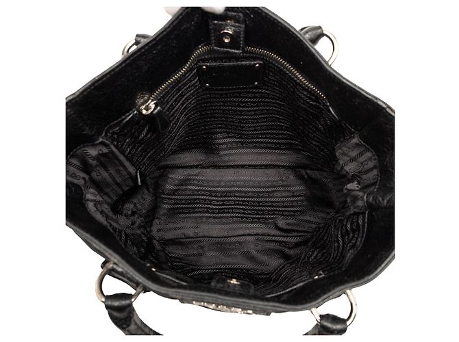 Borsa Tote e Satchel Black Prada Tessuto Cervo Lux 24H Nero - vista 4