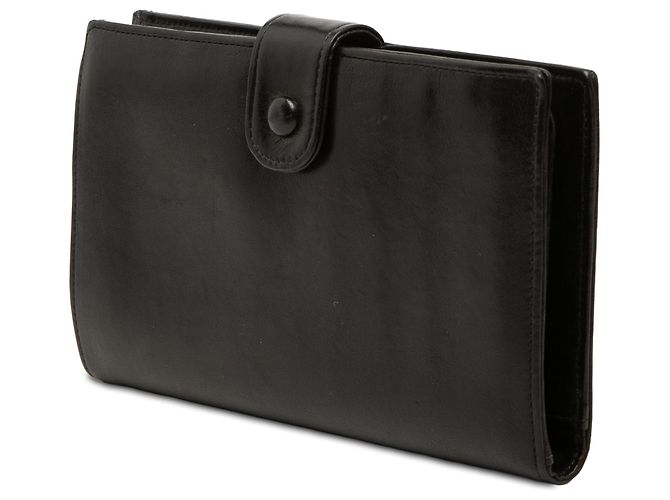 Portafoglio lungo bifold in agnello nero con CC Chanel - vista 2