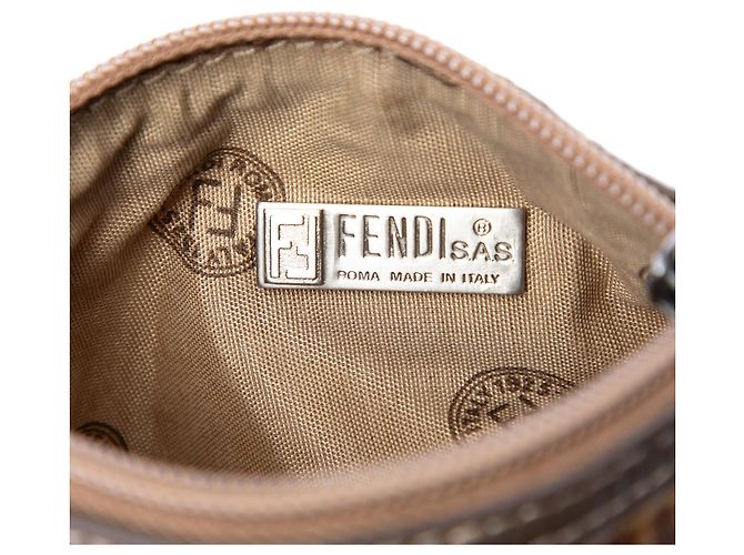 Borsa a tracolla Fendi Zucchino Crystal marrone - vista 4