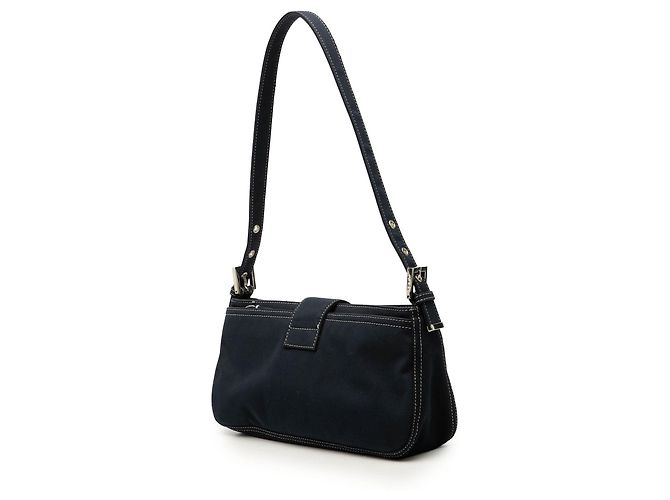 Borsa a tracolla Fendi Canvas FF Marble blu - vista 2
