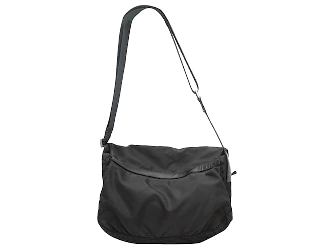 Borsa a tracolla in nylon nero Prada - vista 3