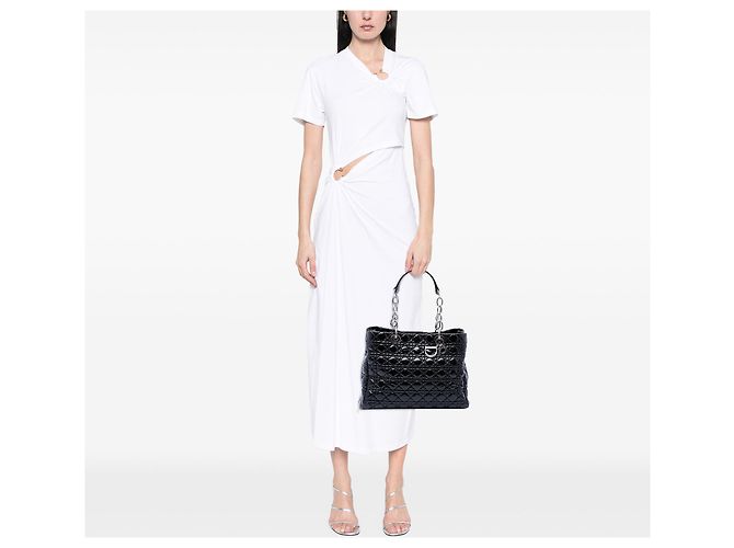 Tote Lady Dior Soft Large in vernice nera Cannage Nero - vista 6