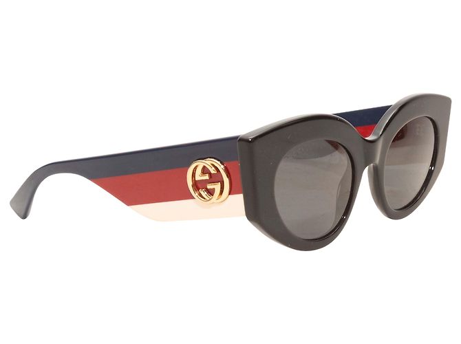 Occhiali da sole Gucci Cat-Eye nero e multicolore - vista 2