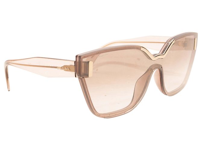 Lunettes de soleil œil de chat beige Prada - vue 2