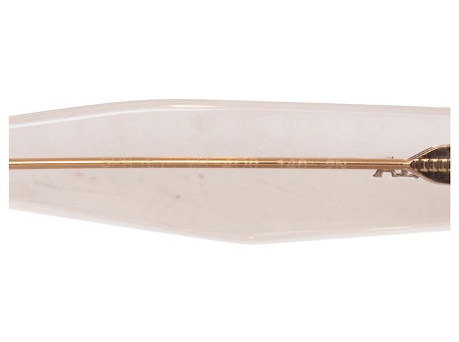Lunettes de soleil œil de chat beige Prada - vue 3